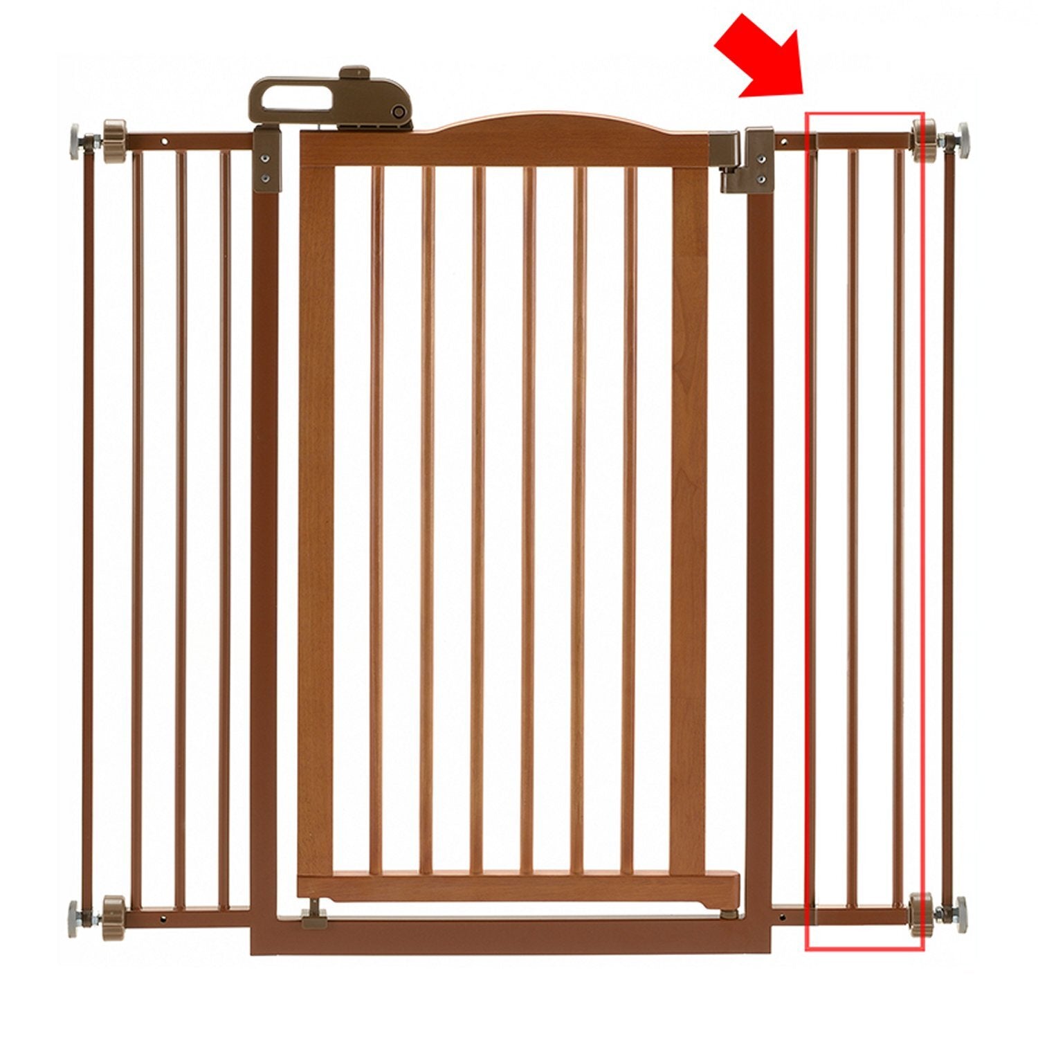 Richell Tall One Touch Gate II Extension in Brown