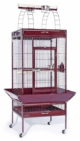 Large Wrought Iron Play Top Bird Cage-Coco Brown Finish
