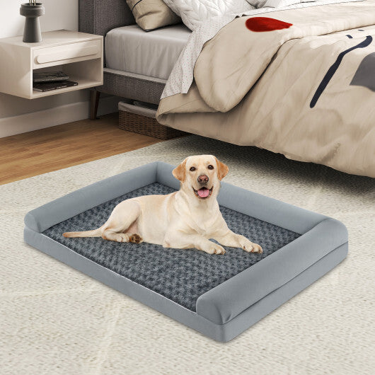 XL Orthopedic Foam Dog Bed  Large Dog Sofa Couch with Removable Washable Cover (Gray)