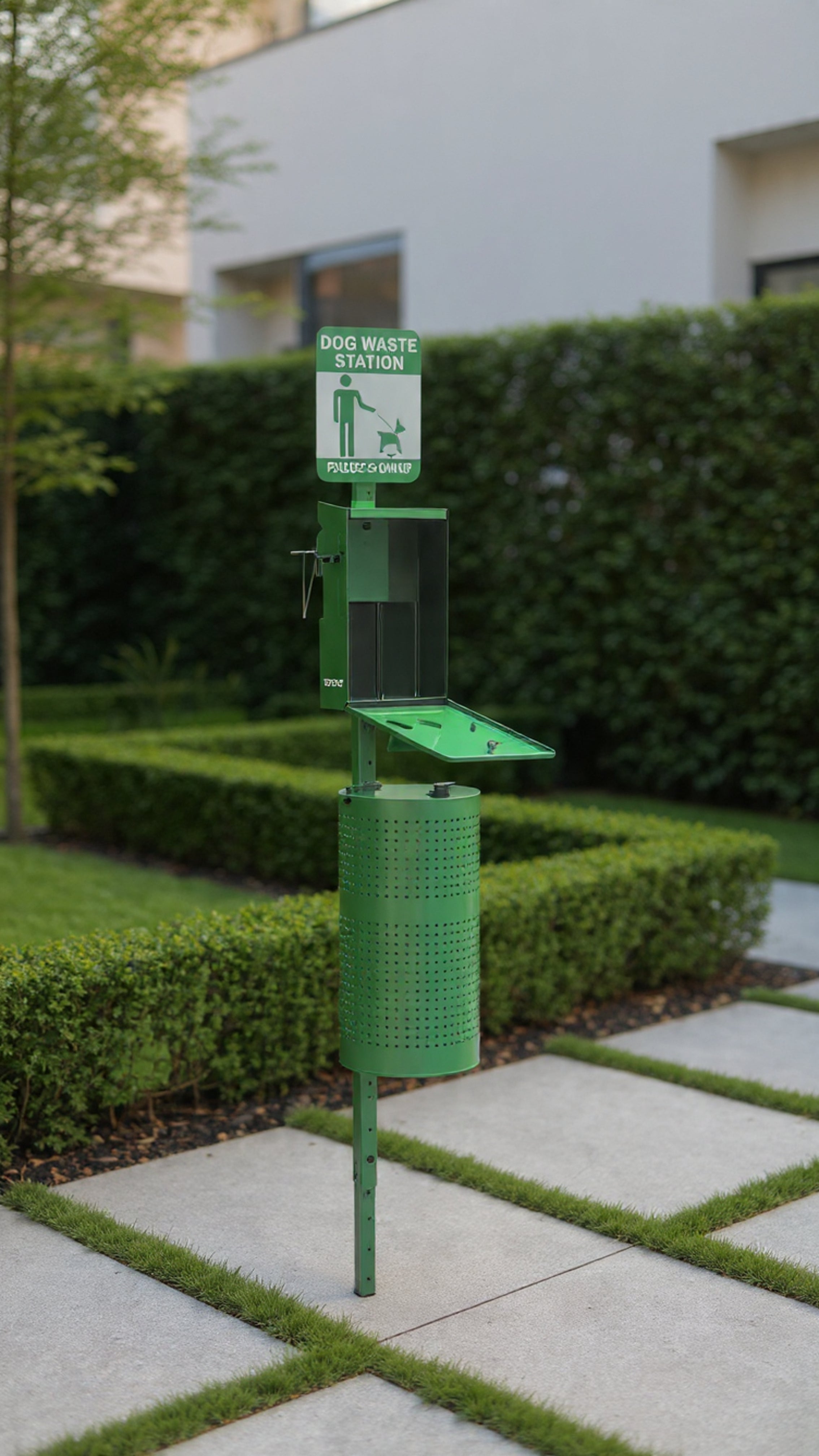 Outdoor Dog Waste Station with Hand Wash Bottle  11.5 Gallon Bin, Bag Dispenser & Liners Included